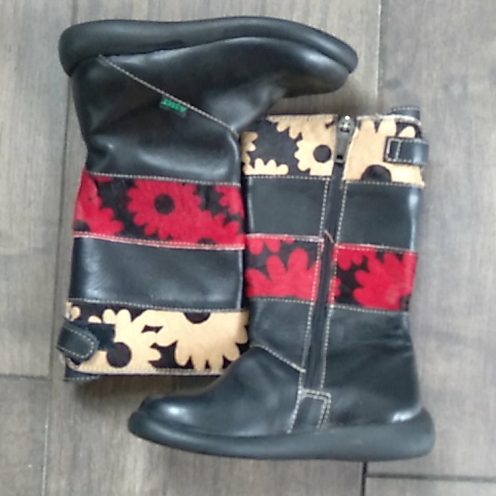 Aster leather calf hair riding boots girls 25/8.5